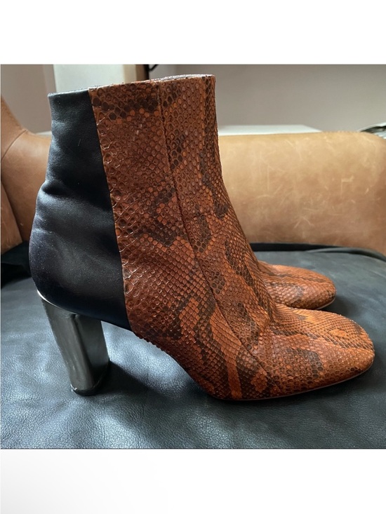 Celine Shoes - Old Celine snakeskin python leather bam bam silver heel boots Céline designer